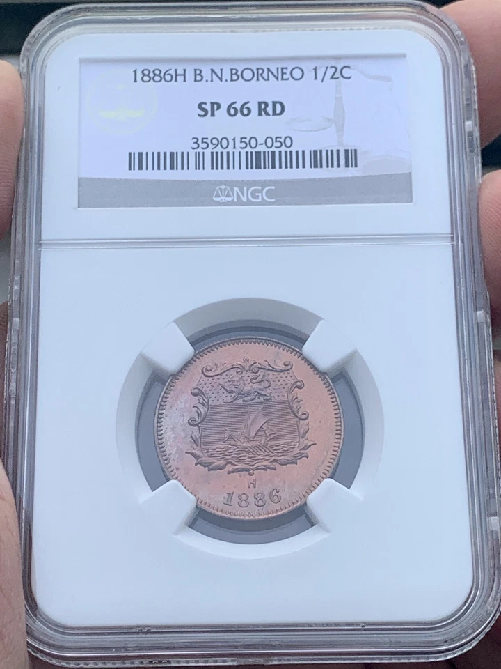 British North Borneo 1886H 1/2 Cent Specimen Proof NGC SP66RD - Image 1 of 2