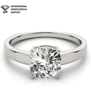 IGI Certified Round D/VS Lab-Grown Diamond Solitaire Engagement Ring - Picture 1 of 54