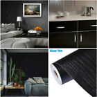 10M Black Wood Grain Wallpaper Furniture Self Adhesive Wall Sticker Wrap new DL