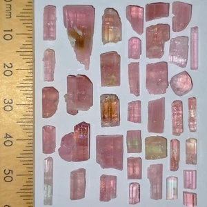 Red Tourmaline loose gems uncut raw natural crystals parcel for craft 60.1ct - Picture 1 of 5