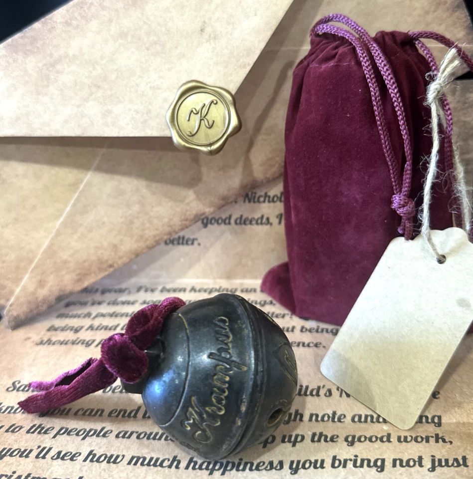 Campana KRAMPUS 1:1 tamaño real réplica METAL Navidad genuina grabada sin letra Foto 1 de 4