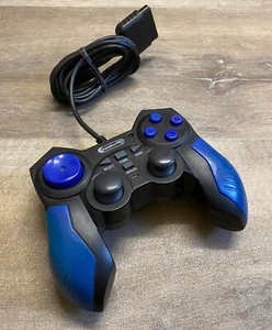 Competition Pro Control Pad for Playstation 2 ~ Black / Blue ~ Tested / Working - Picture 1 of 3