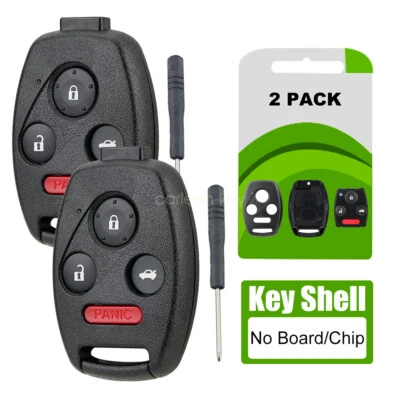 2 For 2008 2009 2010 2011 2012 Honda Accord Remote Key Fob Uncut Shell Case 4B - Image 1 of 4