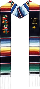 ✨Mexican Graduation Stole Class of 2024 Hispanic Stole Soft Embroidered Sash for - Picture 1 of 7