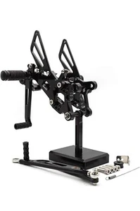 FXCNC CNC R6 Billet Adjustable Rearset Foot Pegs 2006-2014 (Black) - Picture 1 of 7