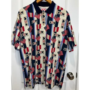 NUEVO SIN ETIQUETAS Mickey Inc XXL Polo Estrellas Rayas Orejas Patriótico EE. UU. Disney Para Hombres - Imagen 1 de 4