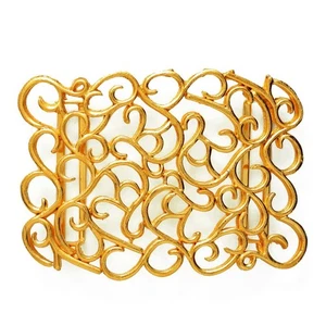 Vintage Fashion Gold Metal Belt Buckle by 1 pc, 3-1/8'' x 2-1/4", LT-5479 - Picture 1 of 4