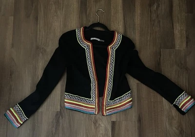 ALICE + OLIVIA Meemee Embroidered Open-Front Cardigan Women’s size S/P NWT $440 - Image 1 of 4