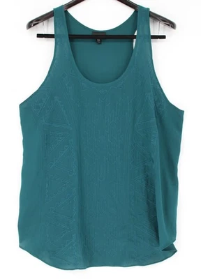 Camiseta sin mangas Mossimo para mujer XXL verde azulado sin mangas bordada boho geométrica Foto 1 de 4