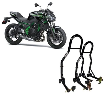 WINNET 2 cavalletti alza moto anteriore posteriore Kawasaki z650 z 650 sollevare ruote