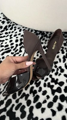 Brown Aldo Peep Toe Heels - Image 1 of 3