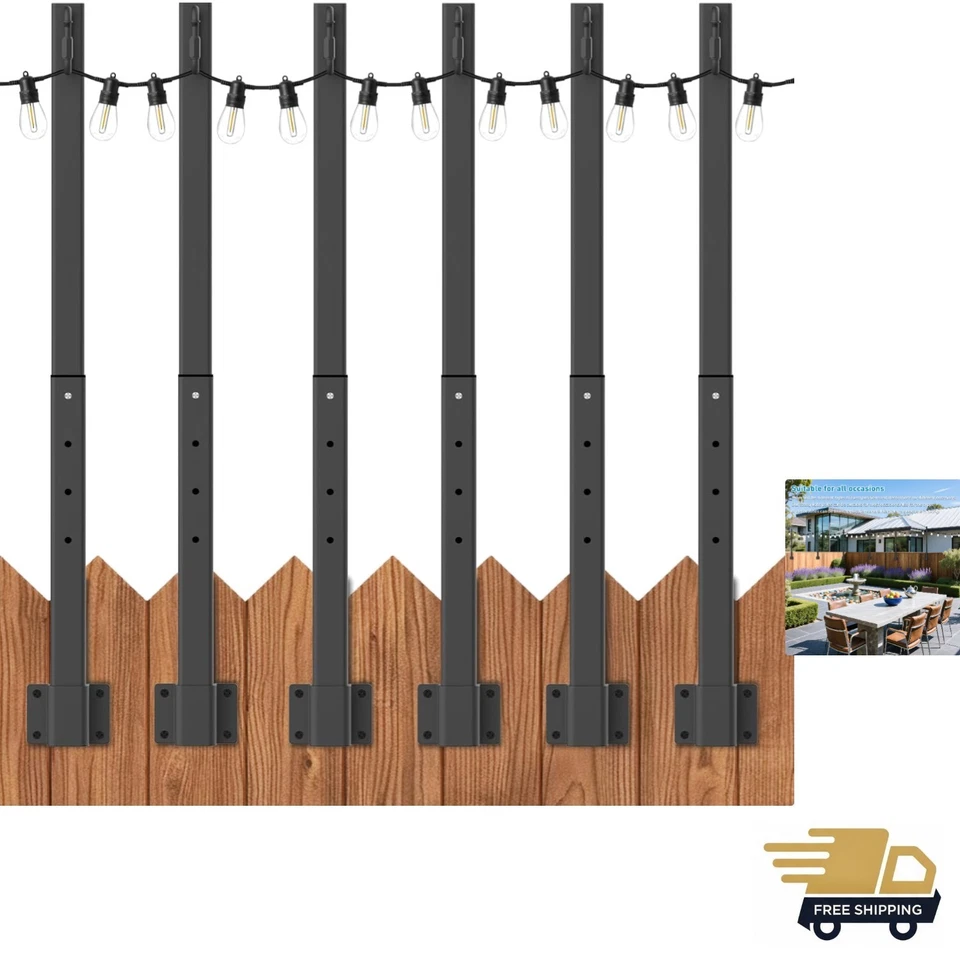 4 Pack Suspension Outdoor String Light Poles for Outside String VI-33PZ-JS0A