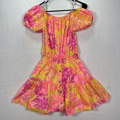 Vestido Romper Feminino Lilly Pulitzer Jesiba Pequeno Fora do Ombro Floral Verão Novo sem etiquetas - Imagem 1 de 4