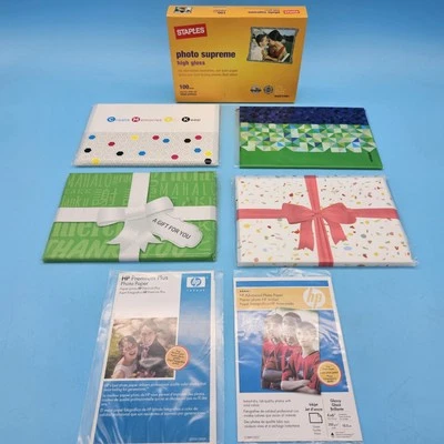 Lot of 5 Various Premium 4” x 6” Inkjet Glossy Photo Paper - Staples and HP - Image 1 of 4