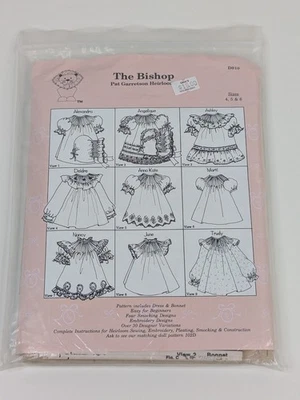 The Bishop Pat Garretson Heirlooms Sewing Pattern Sz 4 5 6  Dress Smocking - Image 1 of 4