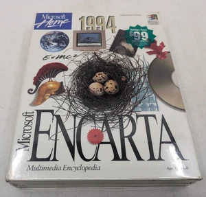 A) Microsoft Windows Encarta 1994 Multimedia Home Encyclopedia Sealed CD Rom NEW - Picture 1 of 2