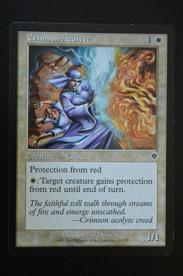 Magic The Gathering MTG CRIMSON ACOLYTE Invasion LP Lightly Played - Image 1 of 2
