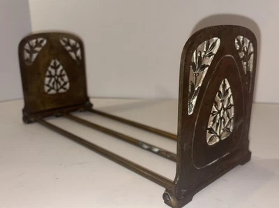 Estantería de libros neoclásica de latón vintage hipócritas Art Nouveau expandible Foto 1 de 4