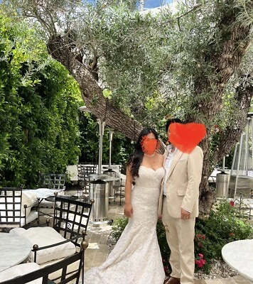 Monique Lhuillier Bliss Strapless Lace Mermaid   Wedding Gown Sz 10 (st. Size 8) - Image 1 of 3