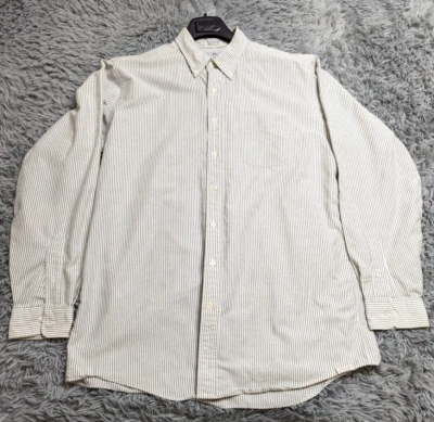 Camisa de vestir LL Bean para hombre talla alta 17-37 aguja única sastrería 17" cuello gris Foto 1 de 4