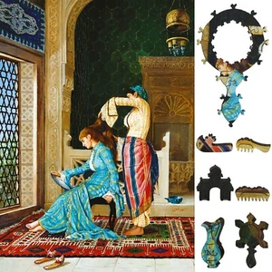Wooden Puzzle for Adults by FoxSmartBox - 230 Pcs - Woman Having Her Hair Combed - Picture 1 of 7