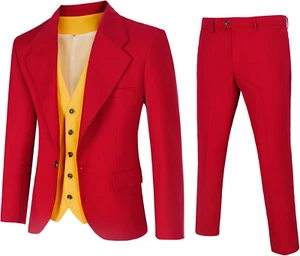Herren Slim Fit 3-teiliger Anzug - solides Smoking Set mit Sakko, Weste & Hose für formelle - Bild 1 von 6
