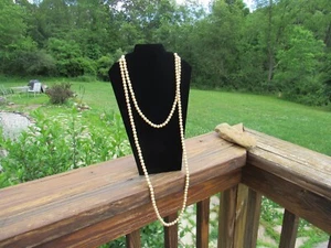 Vintage Elegant Eternity Faux Pearl 62" Necklace - Picture 1 of 4