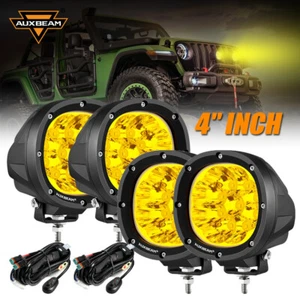 AUXBEAM 4X 4" LED Luz de Trabajo Ámbar Spot Pods Lámpara de Conducción para Toyota FJ Cruiser - Imagen 1 de 12
