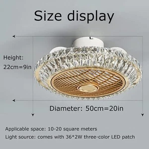 Modern Fan Ceiling Light,with Remote Control Dimming Timing Fan Ceiling Light - Picture 1 of 5
