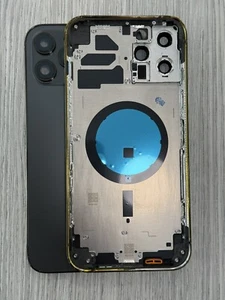 BACK COVER COMPLETE BACK SHELL + FLEX + FRAME APPLE IPHONE 12 PRO MAX BLACK - Picture 1 of 1
