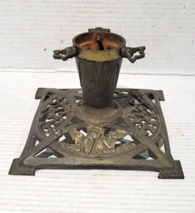 Christmas Stand Angel Head Cast Iron Antique German - Picture 1 of 6