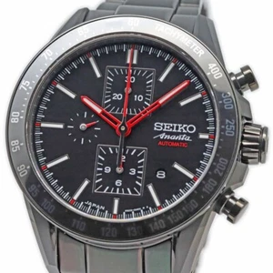 SEIKO Brightz Ananta Auto Chronograph SAEH011 43mm 100m Black Dial Men's watch - Picture 1 of 14