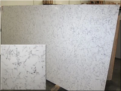 Marble Quartz White Countertop Slab Silestone - Lyra  3CM 24x130 - Image 1 of 4