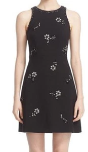 NUEVO CON ETIQUETAS Kate Spade Negro Broche Embellecido Joyería Línea A Vestido 2 NUEVO - Imagen 1 de 2