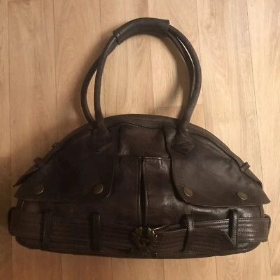 Bolso de Hombro BELSTAFF de Colección Cuero Marrón Envejecido Bolso de Mano Cartera para Mujer  Foto 1 de 4