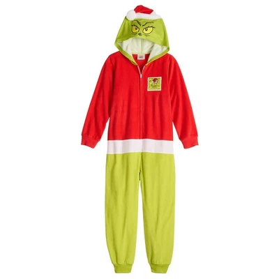 Pijama con capucha de una pieza The Grinch Who Stole Christmas talla 10 nuevo con etiquetas Foto 1 de 2