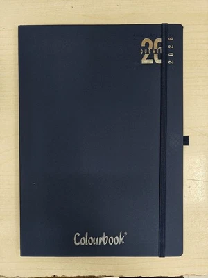 AGENDA SETTIMANALE 17x24 cm 2026, con elastico, Pelle Sin. BLU SCURO COLOURBOOK - Immagine 1 di 2