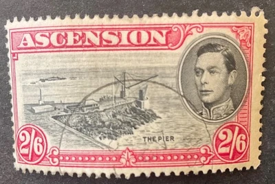 Sello de 2/6 chelines Islas Ascensión 1938-44 VFU Foto 1 de 2