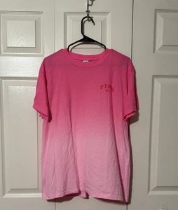 Camiseta Victoria's Secret ROSA Logo Rosa Ombre Dip Dye Campus Algodón ~ Talla S ~ ¡NUEVA CON ETIQUETAS! - Imagen 1 de 6