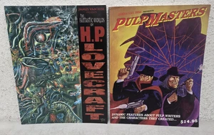 SIGNED James Van Hise Pulp Masters Fantastic World HP Lovecraft PB Book Lot of 2 - Picture 1 of 13