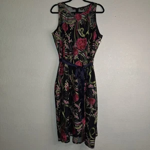 Leslie Fay Multiple Color Fit & Flare Floral Print Dress Size 16 - Picture 1 of 17