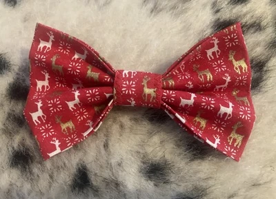 DAPPER DOGS & CO CHRISTMAS Handmade bow or bow tie for dogs, cats etc. Buy 2 & get 3rd free!