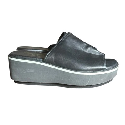 Sandalias Robert Clergerie de plataforma de cuero negro talla 37,5 / EE. UU. 7  Foto 1 de 4