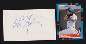 Mike Stanley (debut 1986) TEX NYY BOST TOR AUTÓGRAFO FIRMADO AUTOMÁTICO 3x5 índice certificado de autenticidad - Imagen 1 de 1