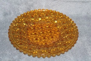Dinner Plate Daisy and Button Amber by L G Wright Glass - Picture 1 of 3