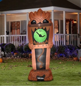 Nuovo - Disney The Haunted Mansion Orologio (8 piedi) Gonfiabile da Giardino Soffiato Halloween - Foto 1 di 19