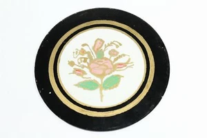 Antique Clock Glass - Round Shelf Clock Glass - Painted - Nice! - WR305 - Picture 1 of 2