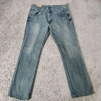 Jeans FUSAI Denim Azul Talla 35x31 Pierna Recta Bordados Med Wash. Foto 1 de 4