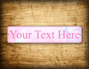 Personalisiertes Straßenschild rosa Aquarell beliebiger Text "4x18" Neuheit Straßenschild - Bild 1 von 4