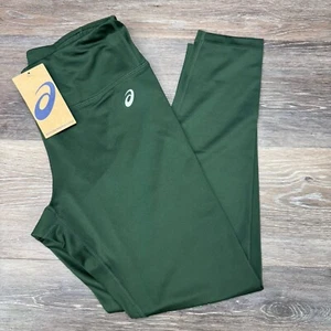 Asics High Waist 7/8 Tights Women Size M Running Green Sports Training Jogging - Picture 1 of 11